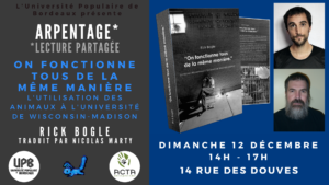 Lecture partagée sur l’expérimentation animale avec l’Université Populaire de Bordeaux